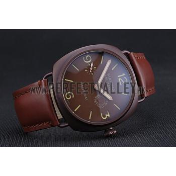 Panerai Luminor Marina Militare Purple Stainless Steel Bezel Brown Bracelet  622321