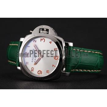 Cheap Panerai Radiomir White Dial Stainless Steel Case Green Leather Strap 1453804