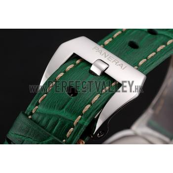 Cheap Panerai Radiomir White Dial Stainless Steel Case Green Leather Strap 1453804