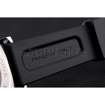 Panerai Luminor Power Reserve Black Hobnail Pattern Dial Stainless Stel Case Black Rubber Strap Replica