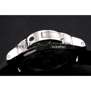 Panerai Luminor Power Reserve Black Hobnail Pattern Dial Stainless Stel Case Black Rubber Strap Replica