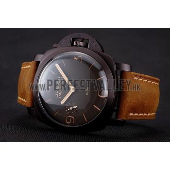 Swiss Panerai Luminor 1950 Dark Brown Dial And Case Brown Leather Strap