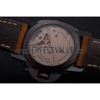 Swiss Panerai Luminor 1950 Dark Brown Dial And Case Brown Leather Strap