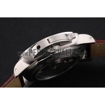 Panerai Luminor 1950 Tourbillon GMT Black Dial Stainless Steel Case Brown Leather Strap