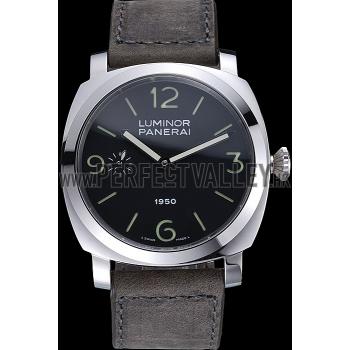 Panerai Luminor Stainless Steel Bezel Grey Leather Bracelet  622323