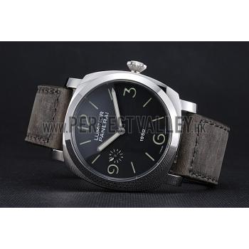 Panerai Luminor Stainless Steel Bezel Grey Leather Bracelet  622323