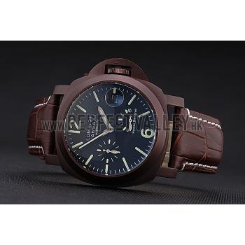 Panerai  Luminor Brown Leather Strap Black Dial 80162