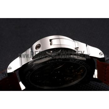 Panerai Luminor Marina Stainless Steel Bezel Brown Leather Bracelet  622313