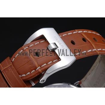 Panerai Radiomir Stainless Steel Bezel Cognac Leather Bracelet  622327