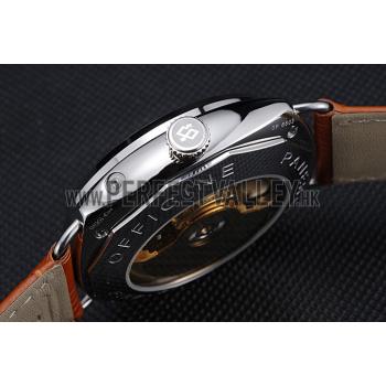 Panerai Radiomir Stainless Steel Bezel Cognac Leather Bracelet  622327