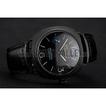 Swiss Panerai Radiomir Black Seal Carbotech Black Dial Black Case Black Leather Strap