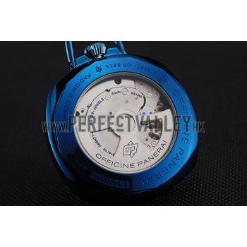 Swiss Panerai Radiomir Pocket Watch Blue Dial Blue Plated Case Stainless Steel Chain 1453741