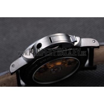 Replica Panerai Luminor Black Ionized Stainless Steel Case Black Dial Black Leather Strap 98162