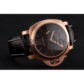 Cheap Swiss Panerai Luminor Marina 1950 3 Days Oro Rosso Brown Dial Rose Gold Case Brown Leather Strap