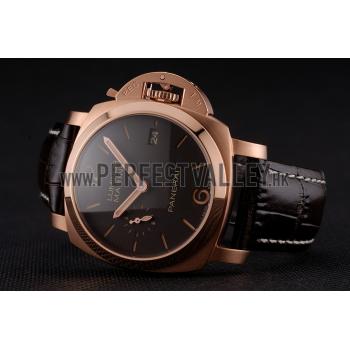 Cheap Swiss Panerai Luminor Marina 1950 3 Days Oro Rosso Brown Dial Rose Gold Case Brown Leather Strap