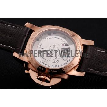 Cheap Swiss Panerai Luminor Marina 1950 3 Days Oro Rosso Brown Dial Rose Gold Case Brown Leather Strap