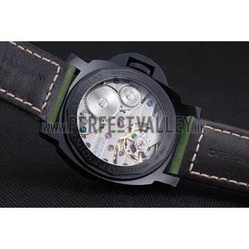 Panerai Luminor Marina Ion Plated Stainless Steel Bezel Green Leather Bracelet  622312 Replica