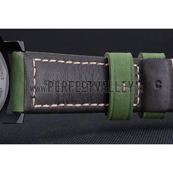 Panerai Luminor Marina Ion Plated Stainless Steel Bezel Green Leather Bracelet  622312 Replica