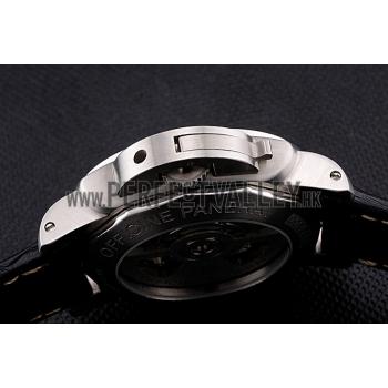 Cheap Panerai Luminor Marina 1950 Black Dial Brushed Steel Case Black Embossed Leather Strap