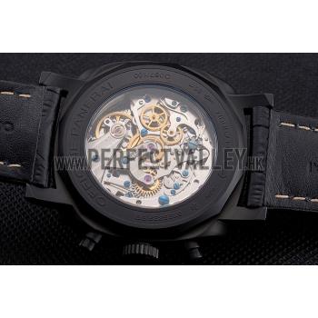 Swiss Panerai Radiomir 1940 Chronograph Black Dial Black Ionized Case Black Leather Strap