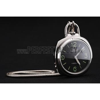 Cheap Swiss Panerai Luminor Pocket Watch Black Dial Stainless Steel Case And Chain 1453743