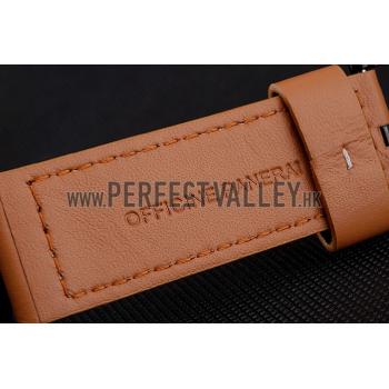 Panerai Luminor Ion Plated Stainless Steel Bezel Orange Leather Bracelet  622309