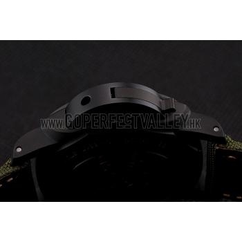 Panerai Luminor 1950 3-Days GMT Black Case Black Dial Green Bracelet 1454015 Replica