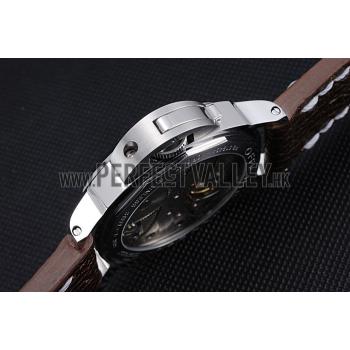 Panerai Luminor Marina Stainless Steel Bezel Brown Leather Bracelet  622314