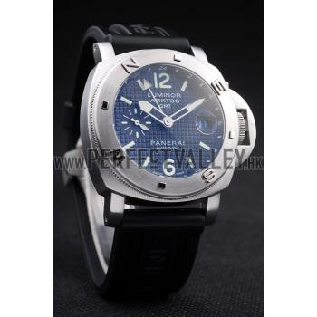 Panerai Luminor Brushed Stainless Steel Case Black Dial Black Rubber Strap 98163