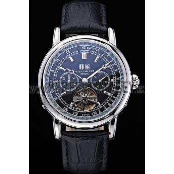 Patek Philippe Geneve Grand Complications Black Face Tourbillon Stainless Steel Black Band  622155