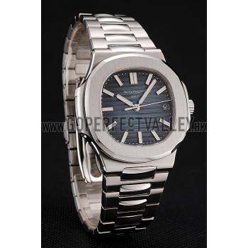 Cheap Swiss Patek Philippe Nautilus Black-Blue Dial Stainless Steel Bracelet 1453948