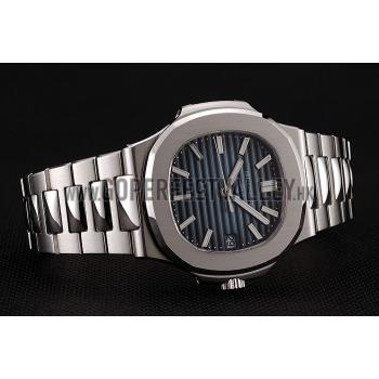 Cheap Swiss Patek Philippe Nautilus Black-Blue Dial Stainless Steel Bracelet 1453948