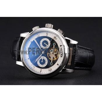 Patek Philippe Perpetual Calendar Tourbillon Two Tone Dial Stainless Steel Case Black Leather Strap