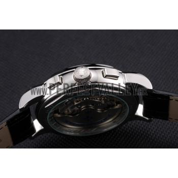 Patek Philippe Perpetual Calendar Tourbillon Two Tone Dial Stainless Steel Case Black Leather Strap