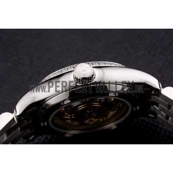 Swiss Patek Philippe Calatrava White Dial Diamond Bezel Stainless Steel Case And Bracelet