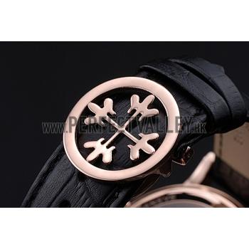 Patek Philippe Geneve Grand Complications Black Dial Tourbillon Rose Gold Bezel Black Band  622157