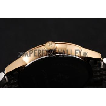 Replica Patek Philippe Calatrava Ladies White Dial Yellow Gold Case Two Tone Bracelet 1453828