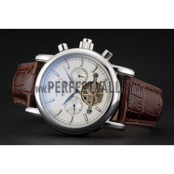 Patek Philippe Grand Complications Stainless Steel Case White Dial Brown Leather Bracelet 622260