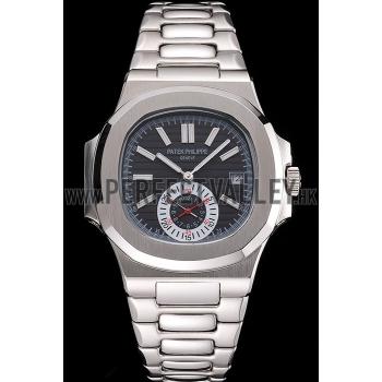 Patek Philippe Nautilus Black Dial Stainless Steel Case And Bracelet