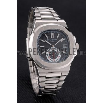 Patek Philippe Nautilus Black Dial Stainless Steel Case And Bracelet