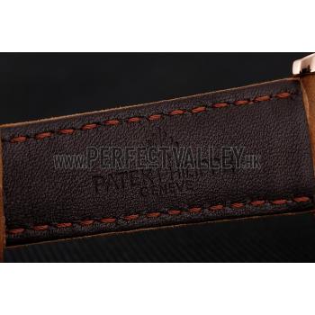 Patek Philippe Grand Complications GMT Moonphase Tourbillon Black Dial Rose Gold Case Brown Suede Leather Strap 1453821