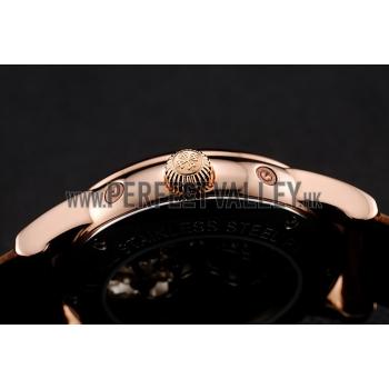 Patek Philippe Grand Complications GMT Moonphase Tourbillon Black Dial Rose Gold Case Brown Suede Leather Strap 1453821