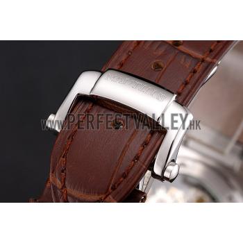 Patek Philippe Nautilus Brown Dial Brushed Stainless Steel Case Brown Leather Strap