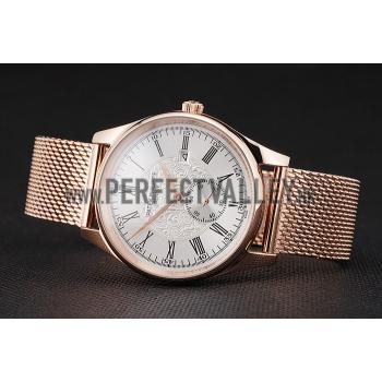 Patek Philippe Calatrava Small Seconds Silver Engraved Dial Rose Gold Case And Bracelet