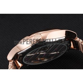 Patek Philippe Calatrava Small Seconds Silver Engraved Dial Rose Gold Case And Bracelet