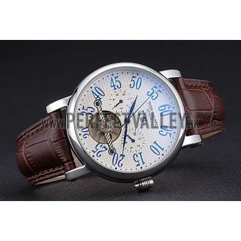 Cheap Patek Philippe Grand Complications Stainless Steel Case White Dial Roman Numerals Brown Leather Bracelet 622257