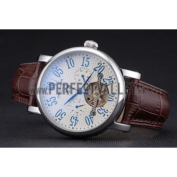 Cheap Patek Philippe Grand Complications Stainless Steel Case White Dial Roman Numerals Brown Leather Bracelet 622257