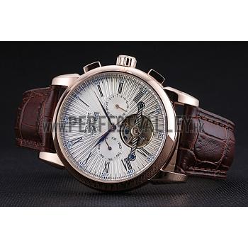 Patek Philippe Grand Complications Gold Case White Dial Roman Numerals Brown Leather Bracelet 622253