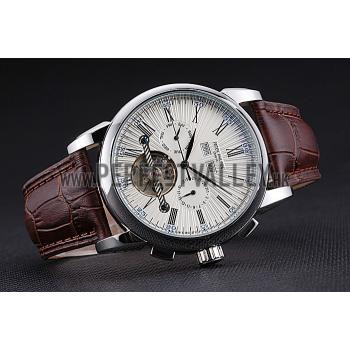 Patek Philippe Grand Complications Stainless Steel Case White Dial Roman Numerals Brown Leather Strap 622254