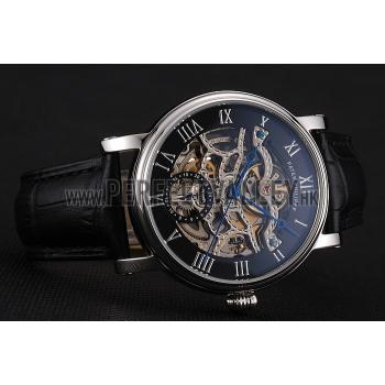 Patek Philippe Grand Complications Black Skeleton Dial Stainless Steel Case Black Leather Strap 1453812